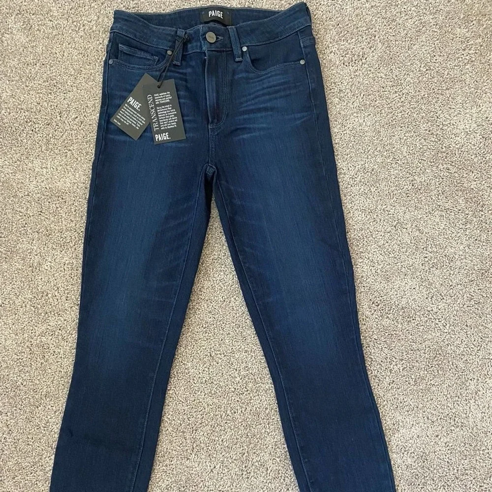 NWT! PAIGE sz 25 Hoxton Crop Transcend High Rise Lisbon Skinny ANKLE - Picture 2 of 7